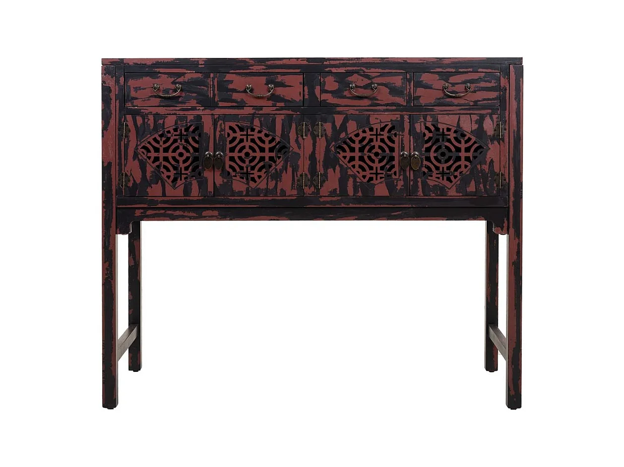 Mobile da ingresso in legno rosso 120x40x102h