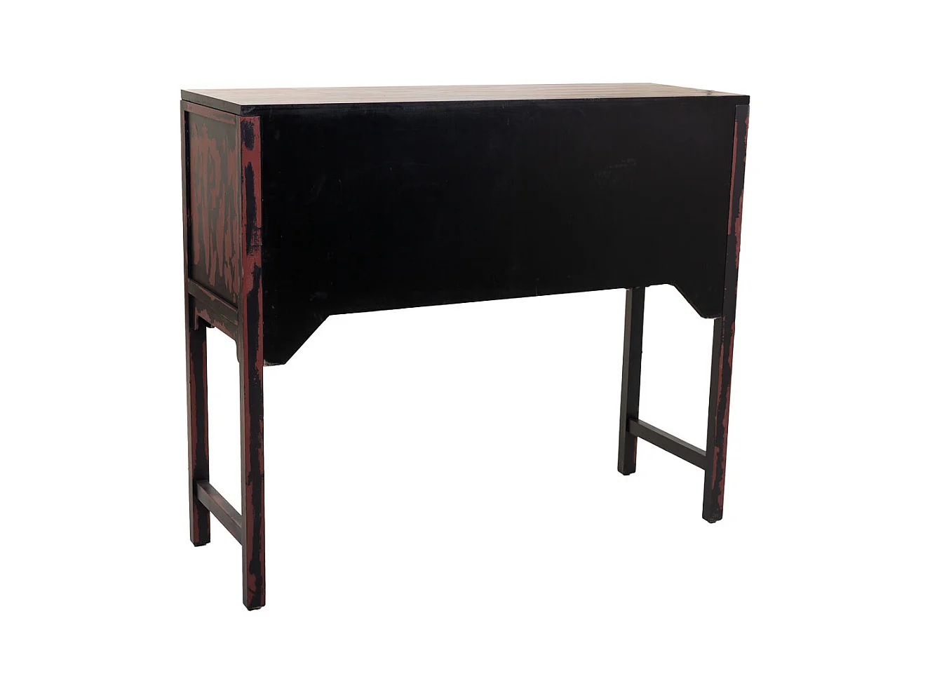 Mobile da ingresso in legno rosso 120x40x102h