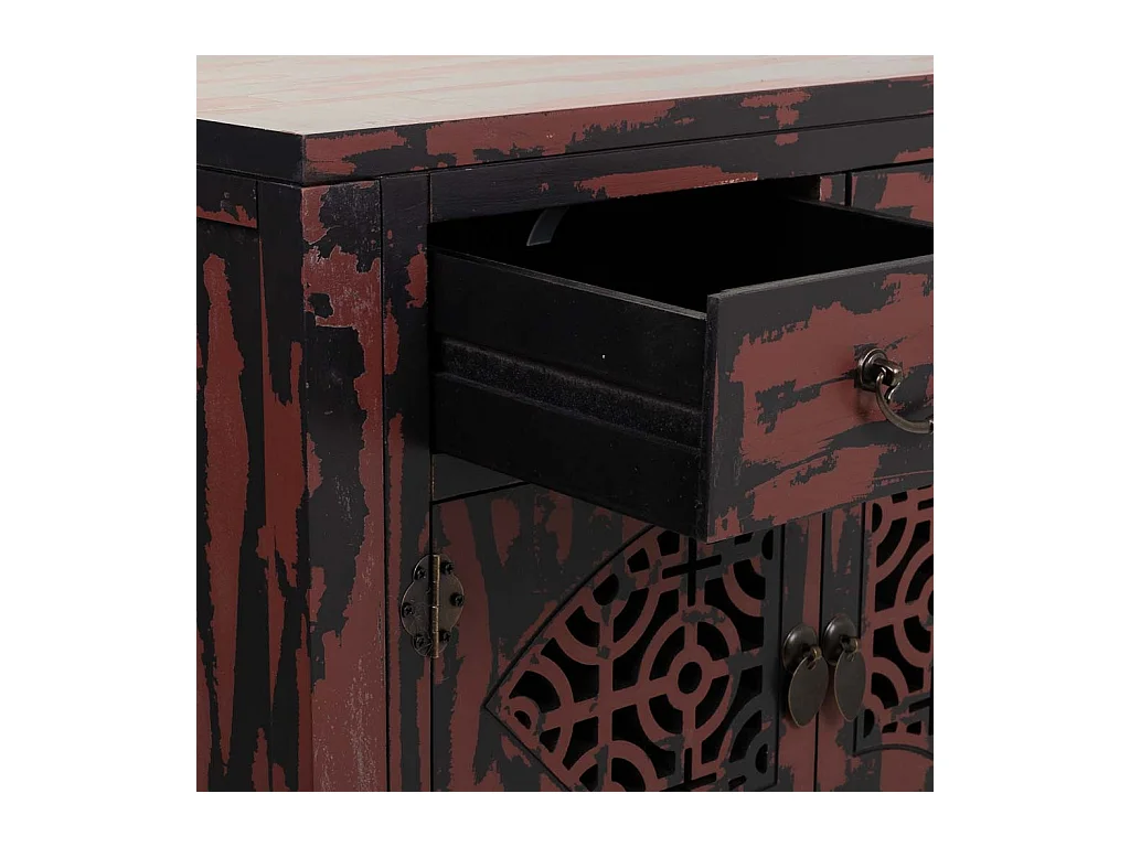 Mobile da ingresso in legno rosso 120x40x102h