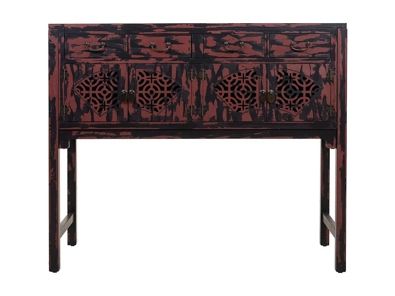 Mobile da ingresso in legno rosso 120x40x102h