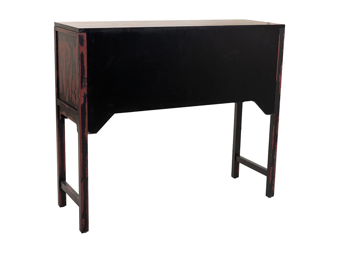 Mobile da ingresso in legno rosso 120x40x102h