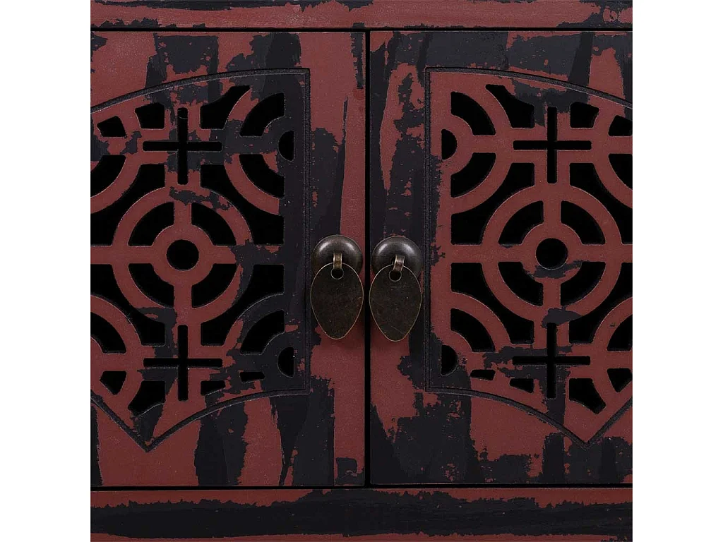 Mobile da ingresso in legno rosso 120x40x102h