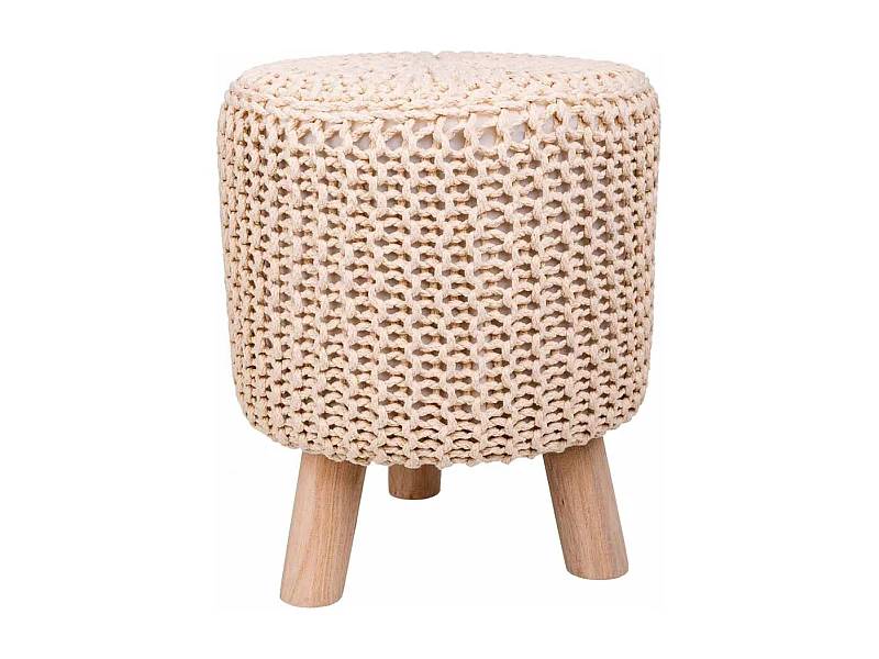 Houten kruk met gevlochten katoen voor een unieke stijl en comfort