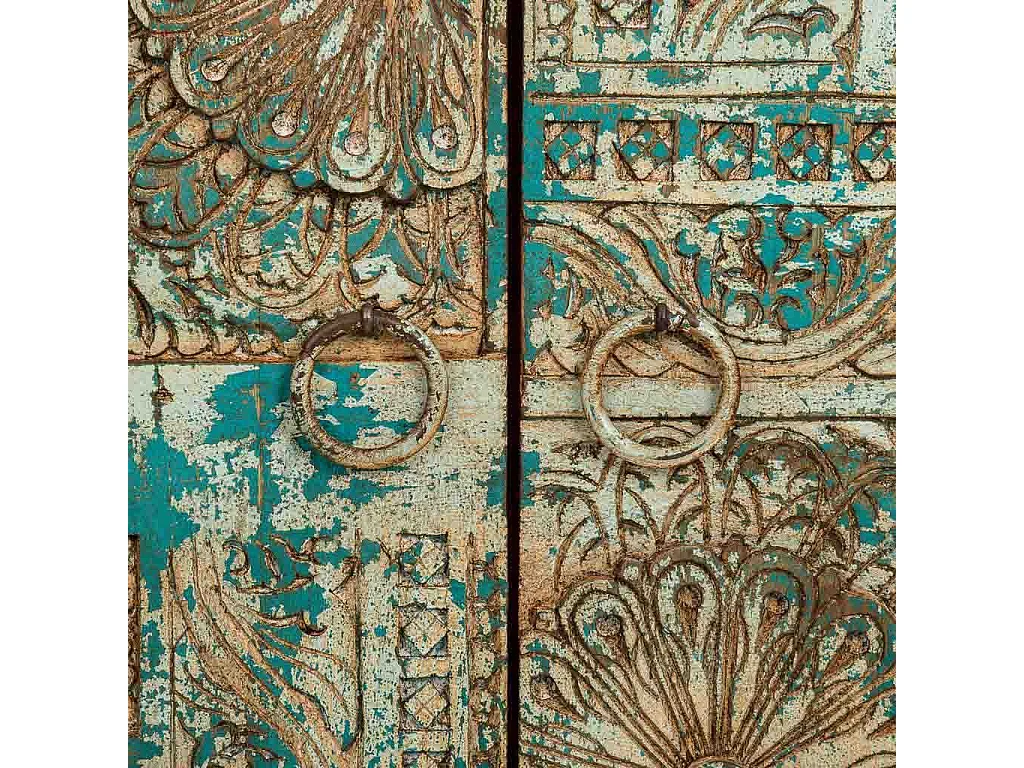 Konsolen aus blauem Holz 65x39x104