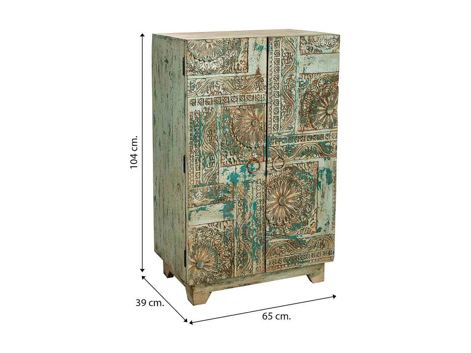 Hall de entrada de madeira azul 65x39x104