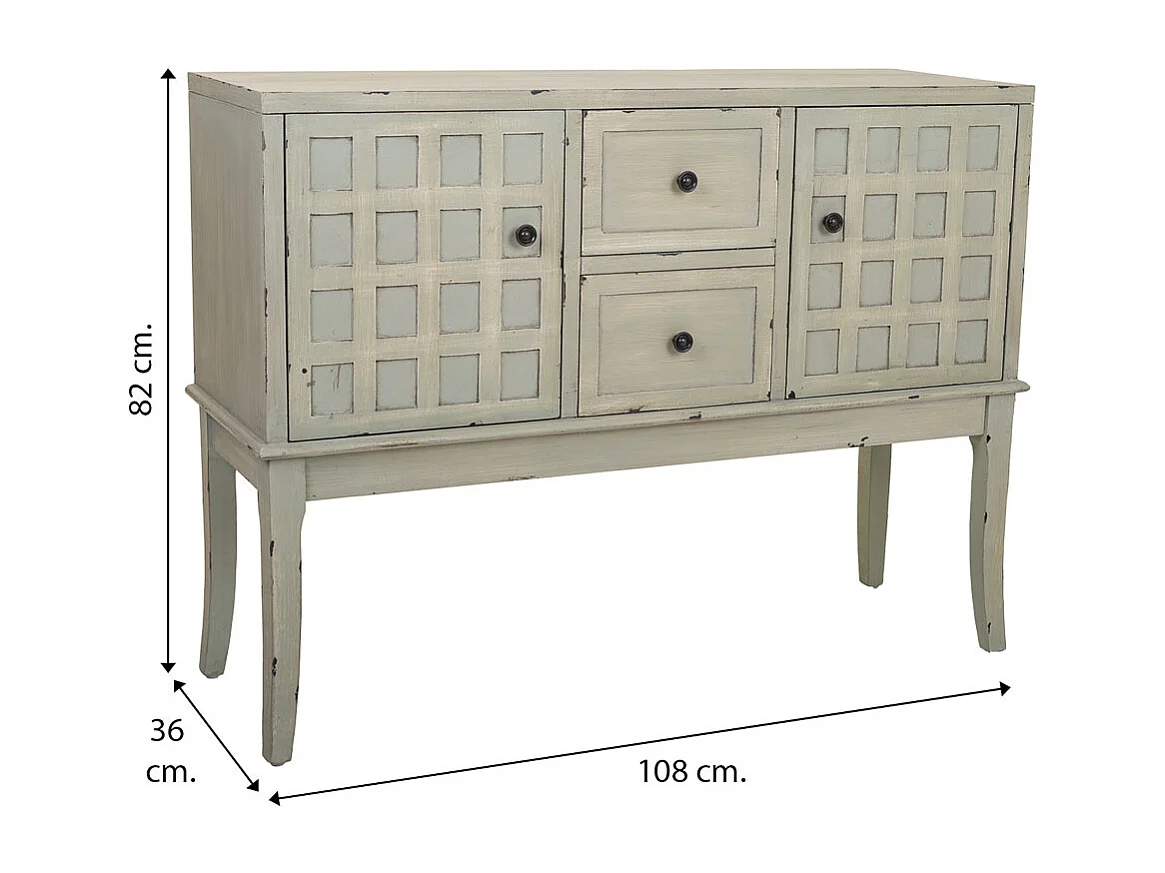 Mobile da ingresso in legno verde 108x36x82h
