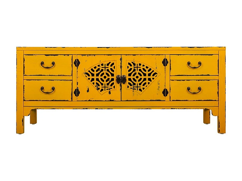 Buffet en bois jaune 120x40x50