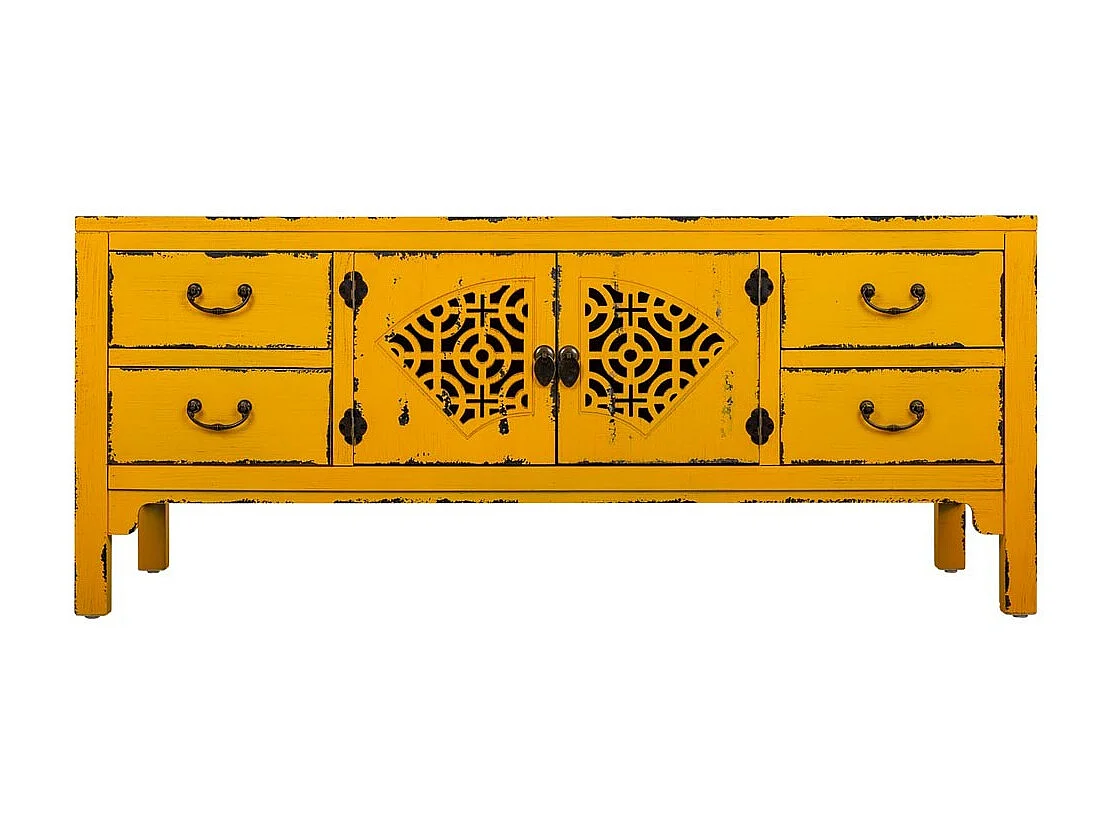 Buffet en bois jaune 120x40x50