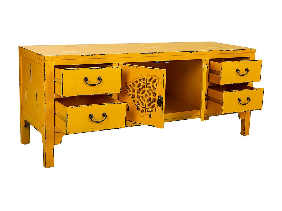 Buffet en bois jaune 120x40x50