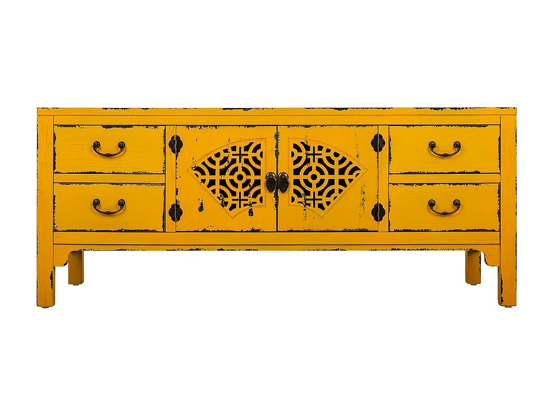 Credenza in legno gialla 120x40x50