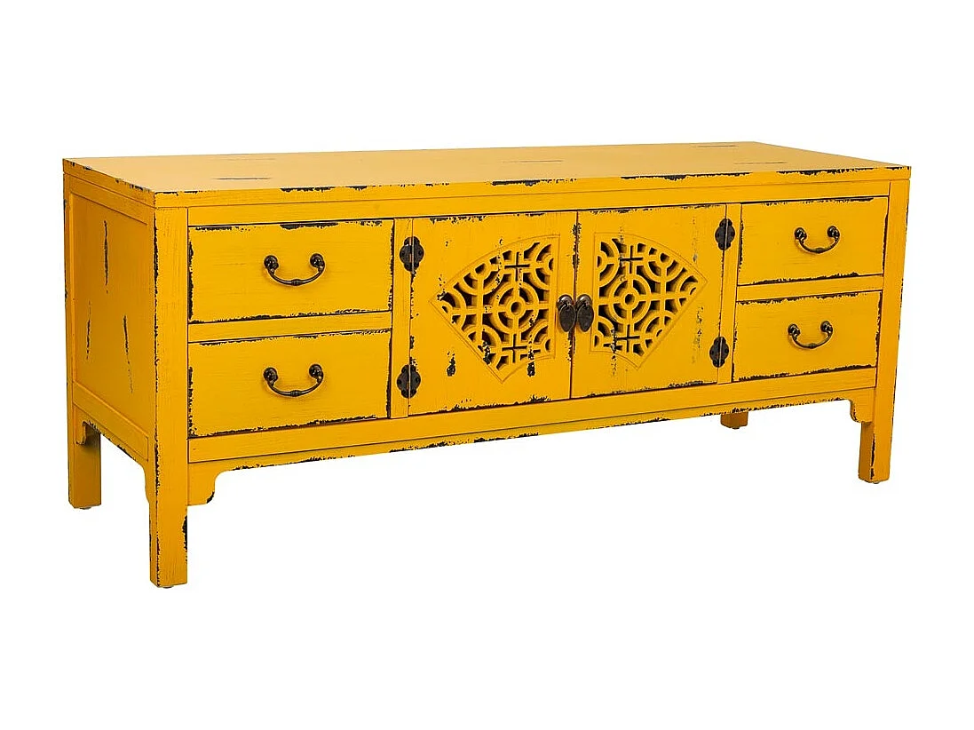 Credenza in legno gialla 120x40x50