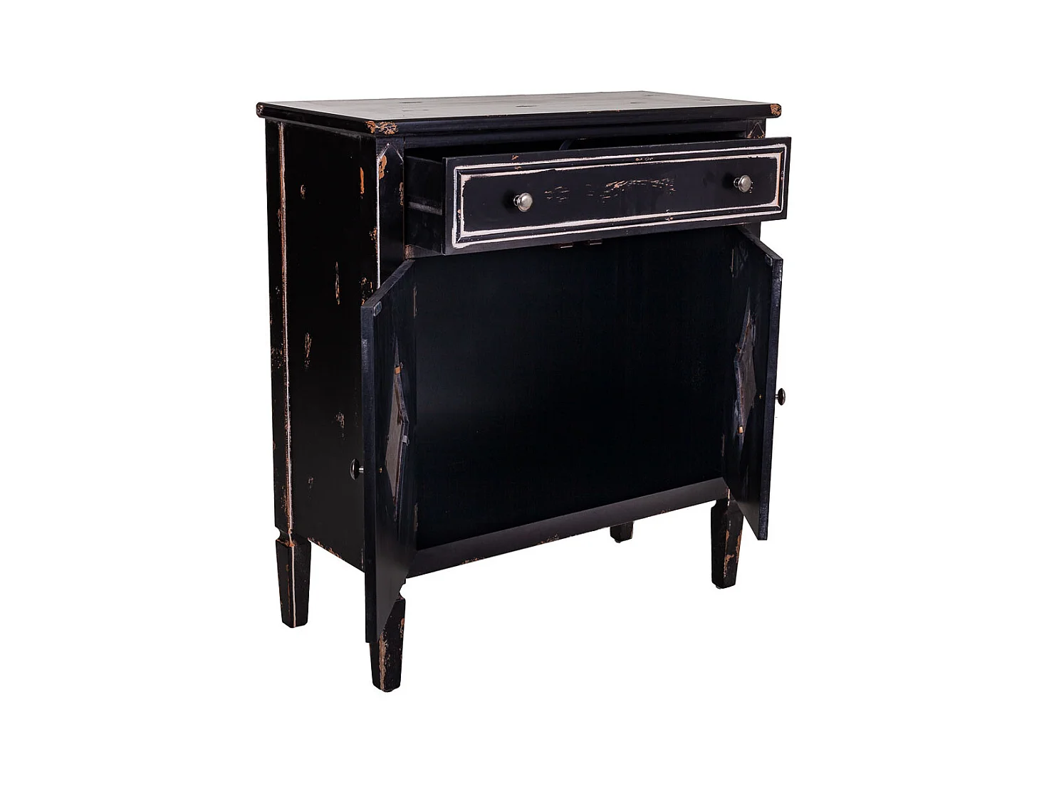 Schwarze Holzhalle 80x36x88h cm