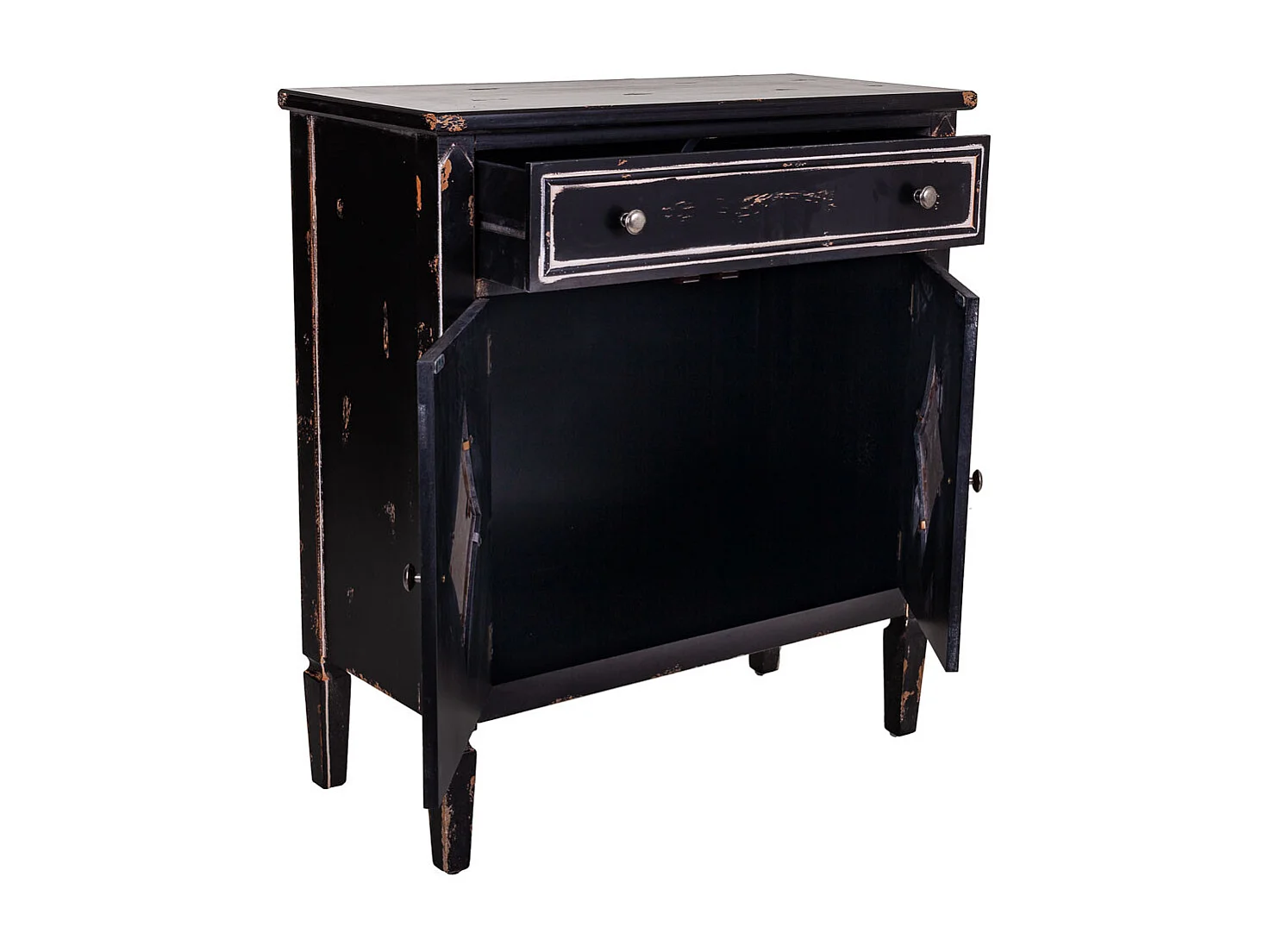 Schwarze Holzhalle 80x36x88h cm