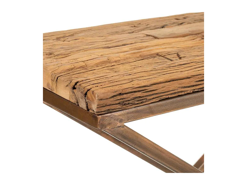 Braune Halle aus Holz und Metall, 112x37x82h cm