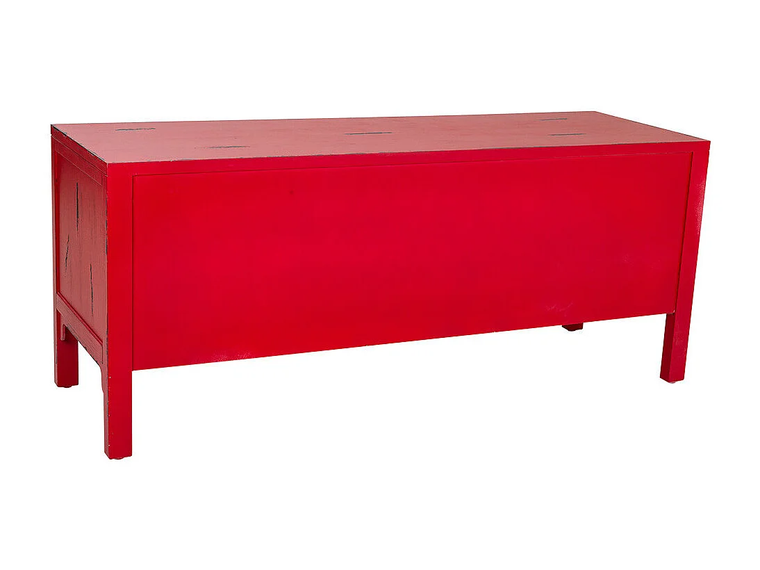 Meuble bas en bois rouge 120x40x50h
