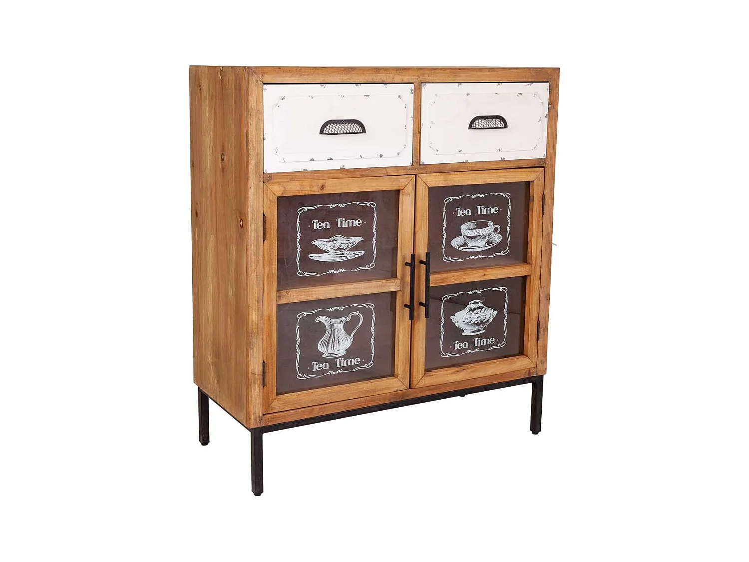 Hall de madeira marrom e metal 80x36,5x91