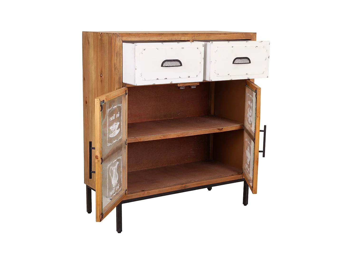 Hall de madeira marrom e metal 80x36,5x91