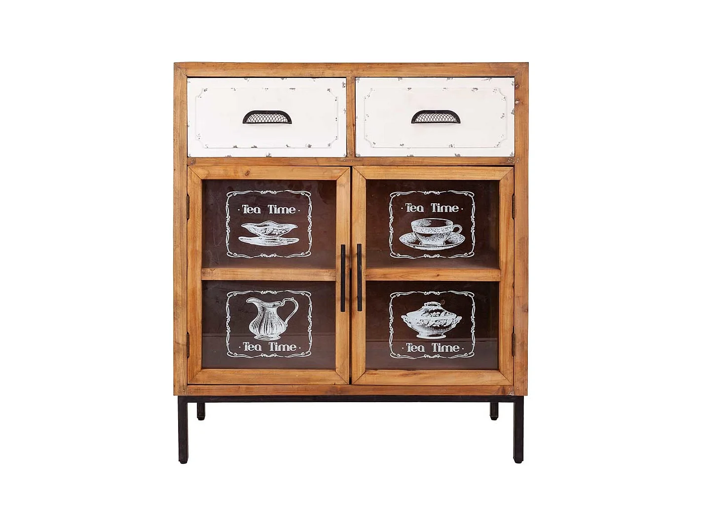 Console d'entrée en bois et métal marron 80x36.5x91h