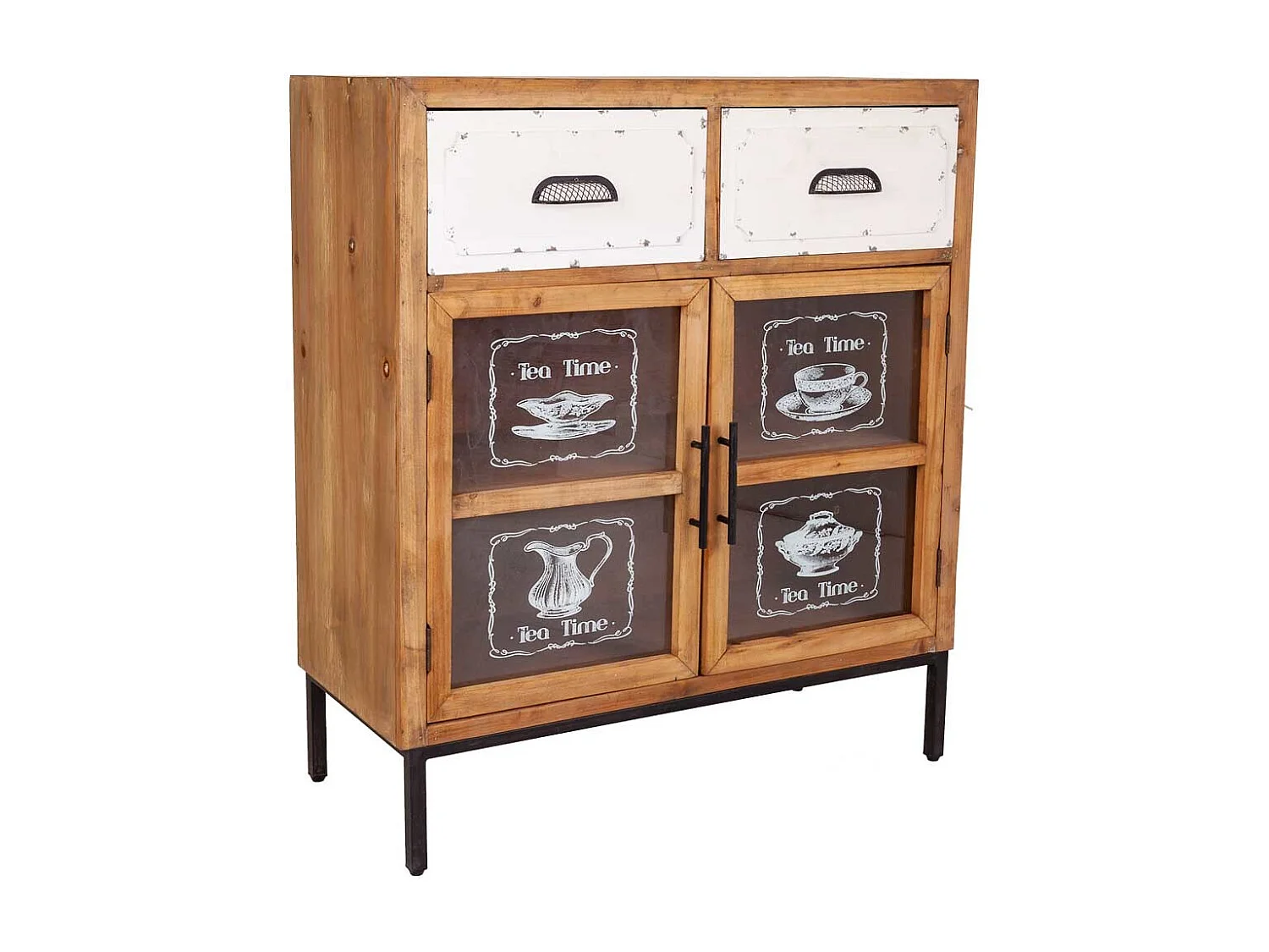 Recibidor de madera y metal marrón 80x36.5x91