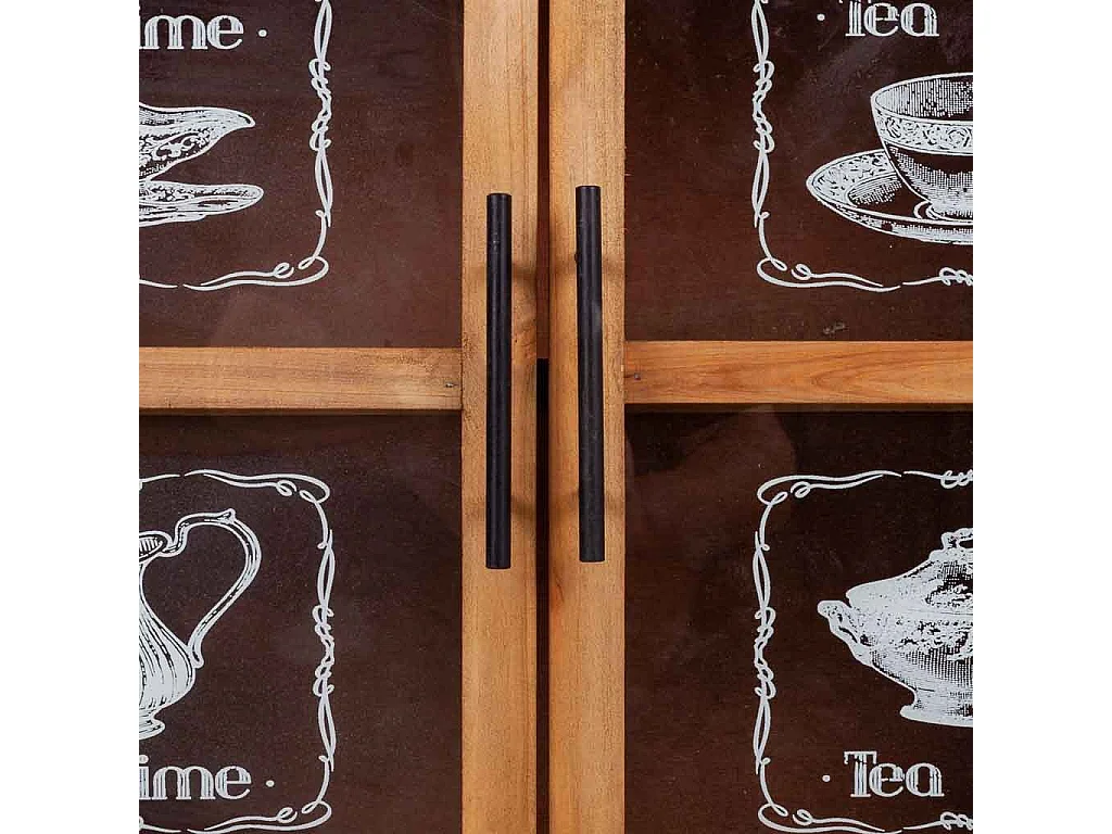 Recibidor de madera y metal marrón 80x36.5x91