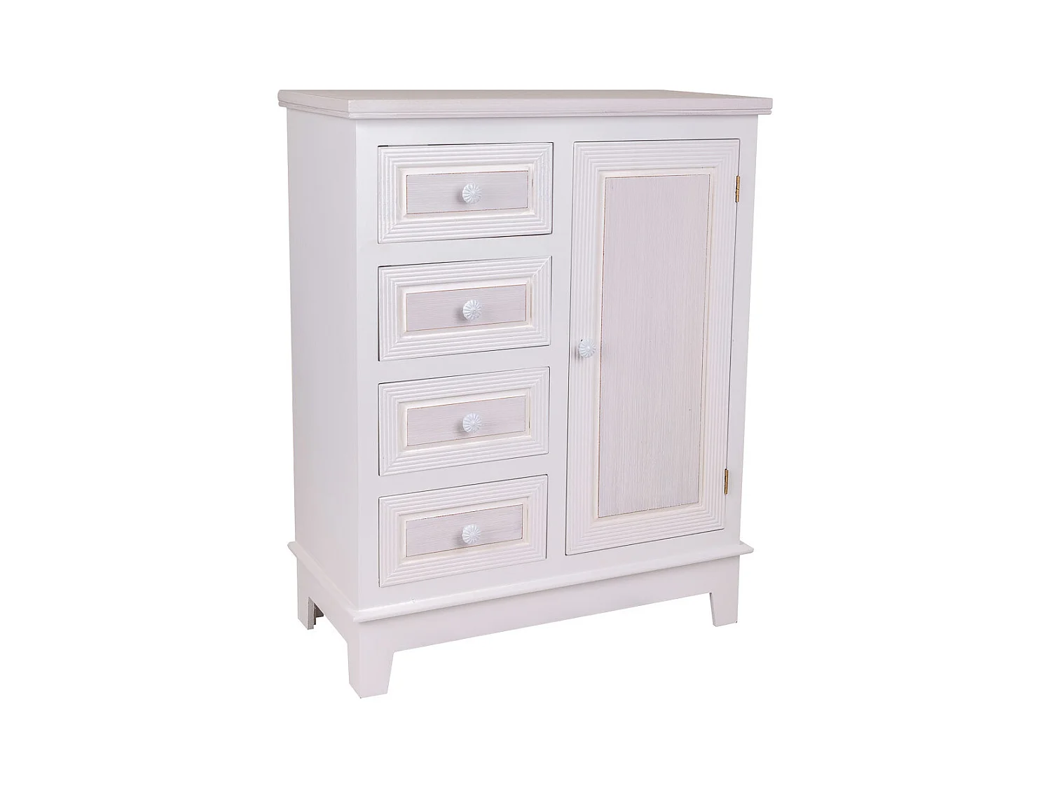 Console d'entrée en bois blanc 66x32x84h