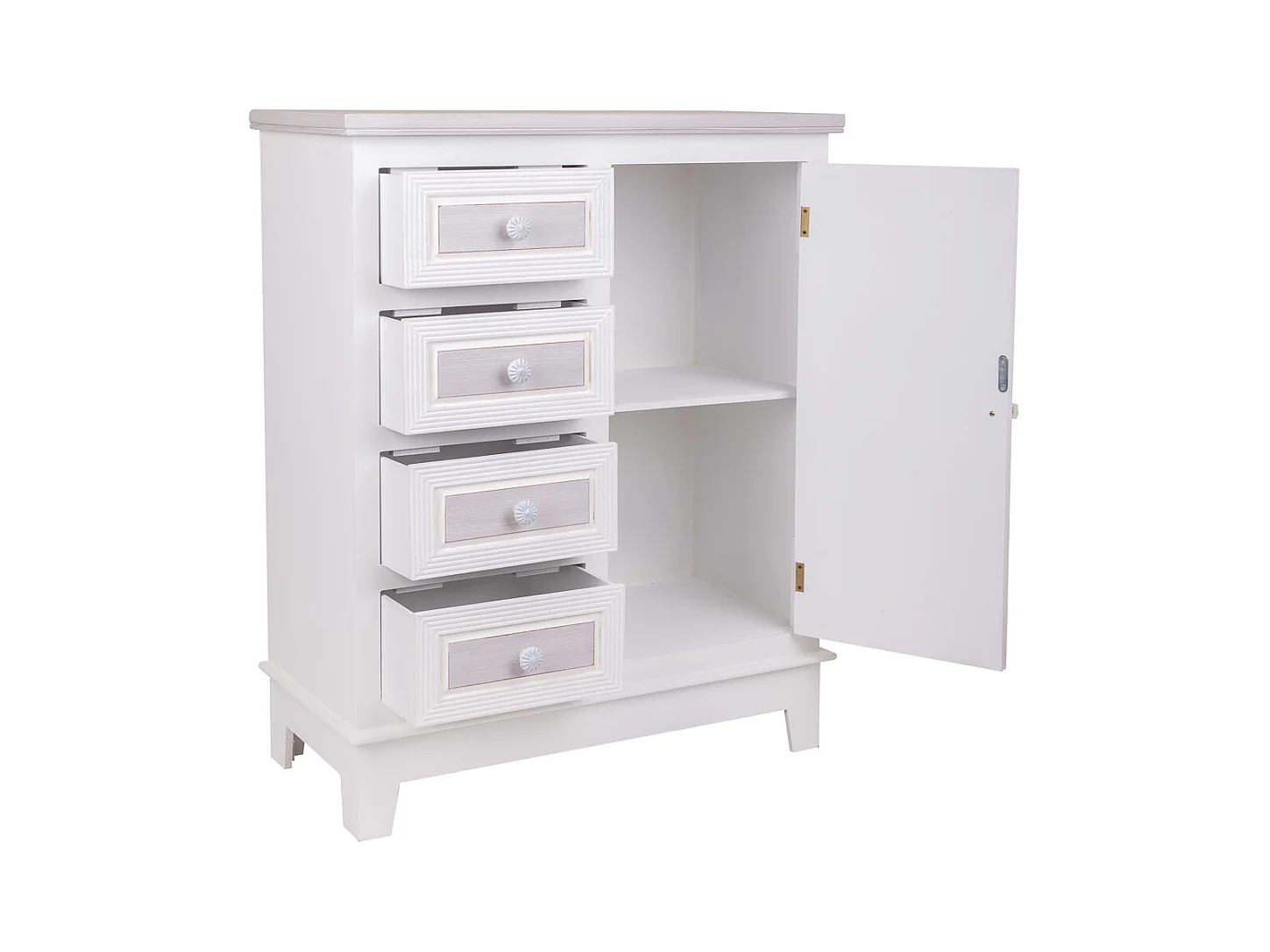 Console d'entrée en bois blanc 66x32x84h