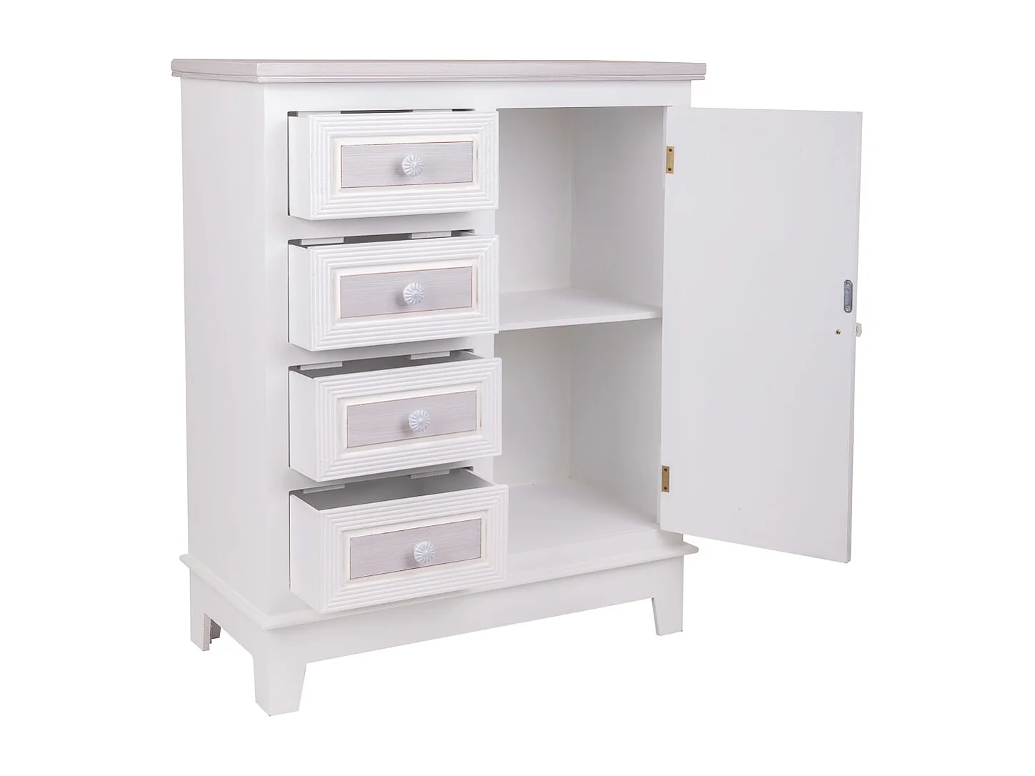 Salão de madeira branco 66x32x84
