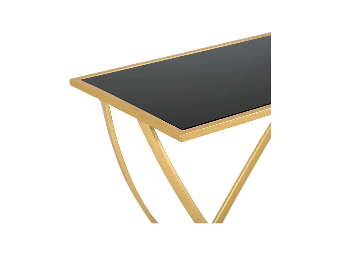 Goldene Flurkonsole aus Metall mit Glasplatte 120x40x79h cm