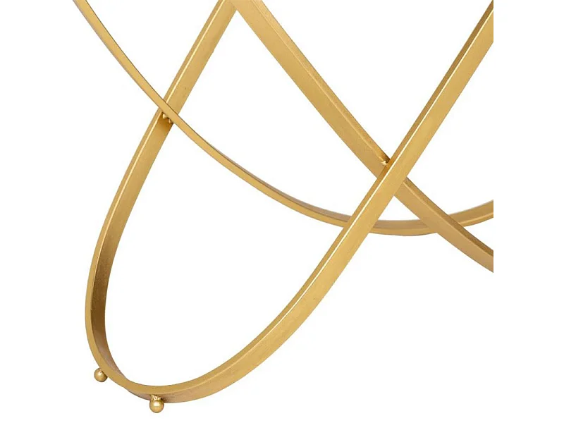 Goldene Flurkonsole aus Metall mit Glasplatte 120x40x79h cm