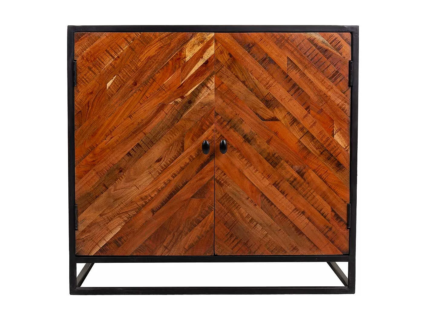 Hall de madeira e metal preto 89x40x82