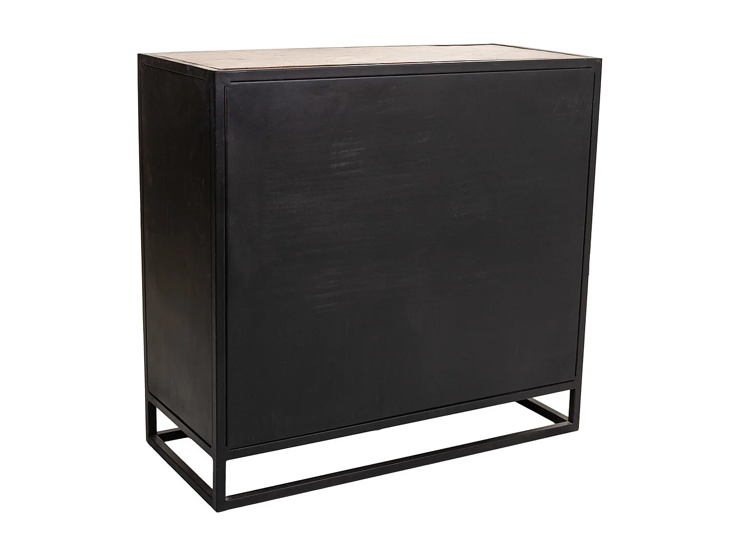 Hall de madeira e metal preto 89x40x82