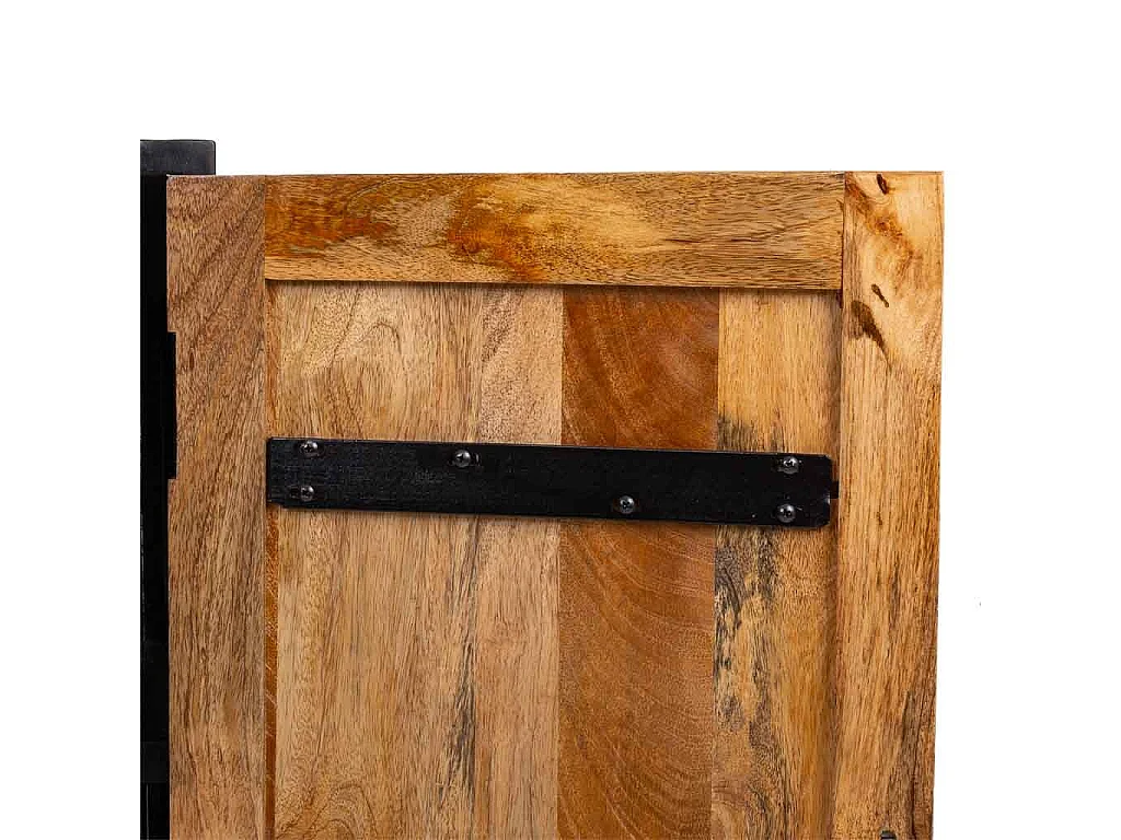 Hall de madeira e metal preto 89x40x82