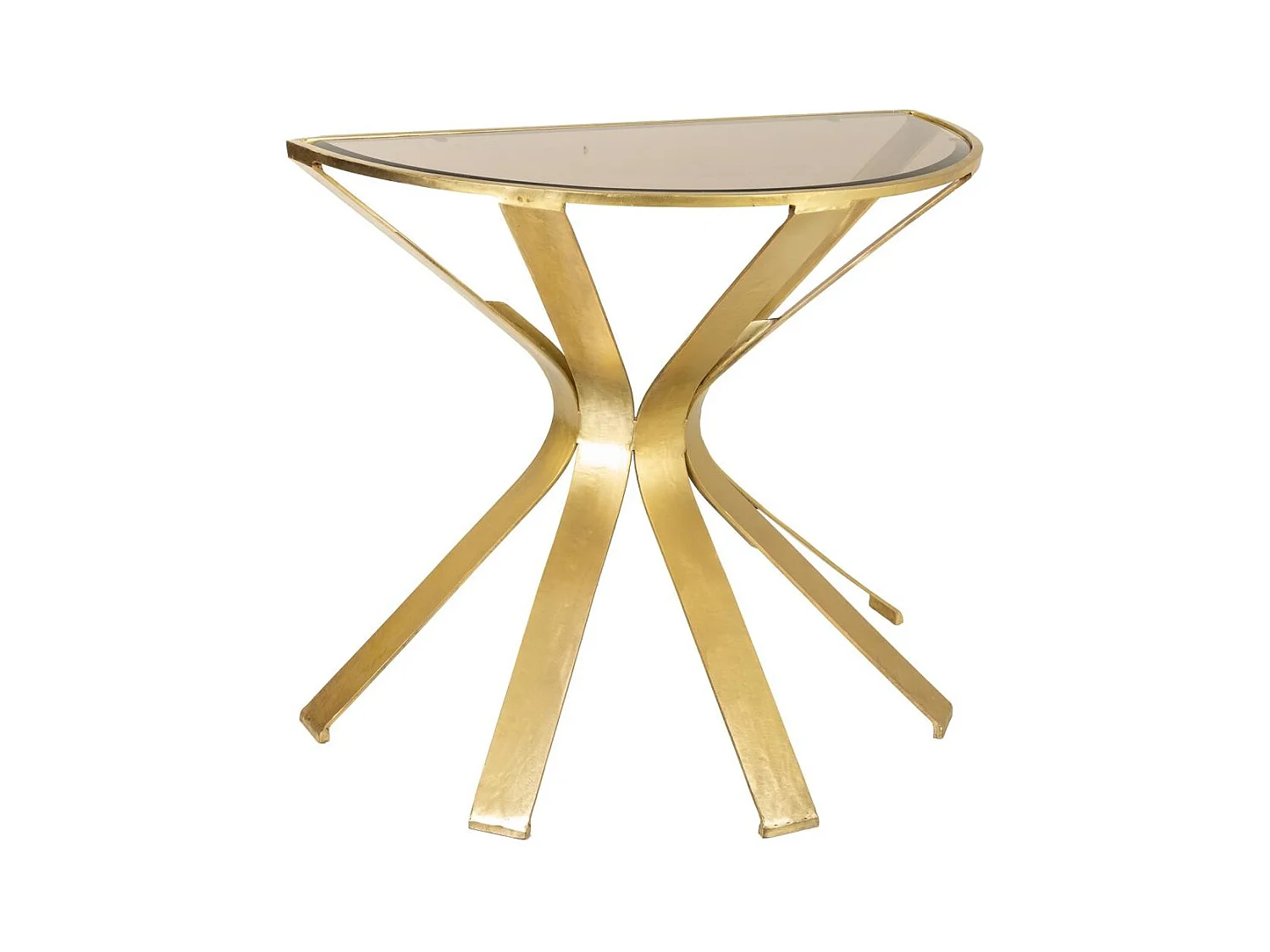 Console en métal doré et verre 94x52x78h