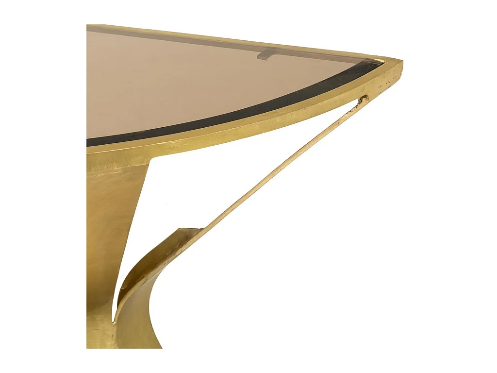 Console en métal doré et verre 94x52x78h