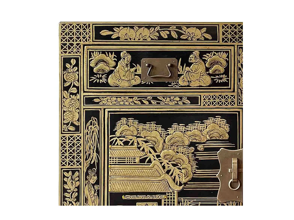 Armário de hall de entrada em madeira preto 84x40x85cm