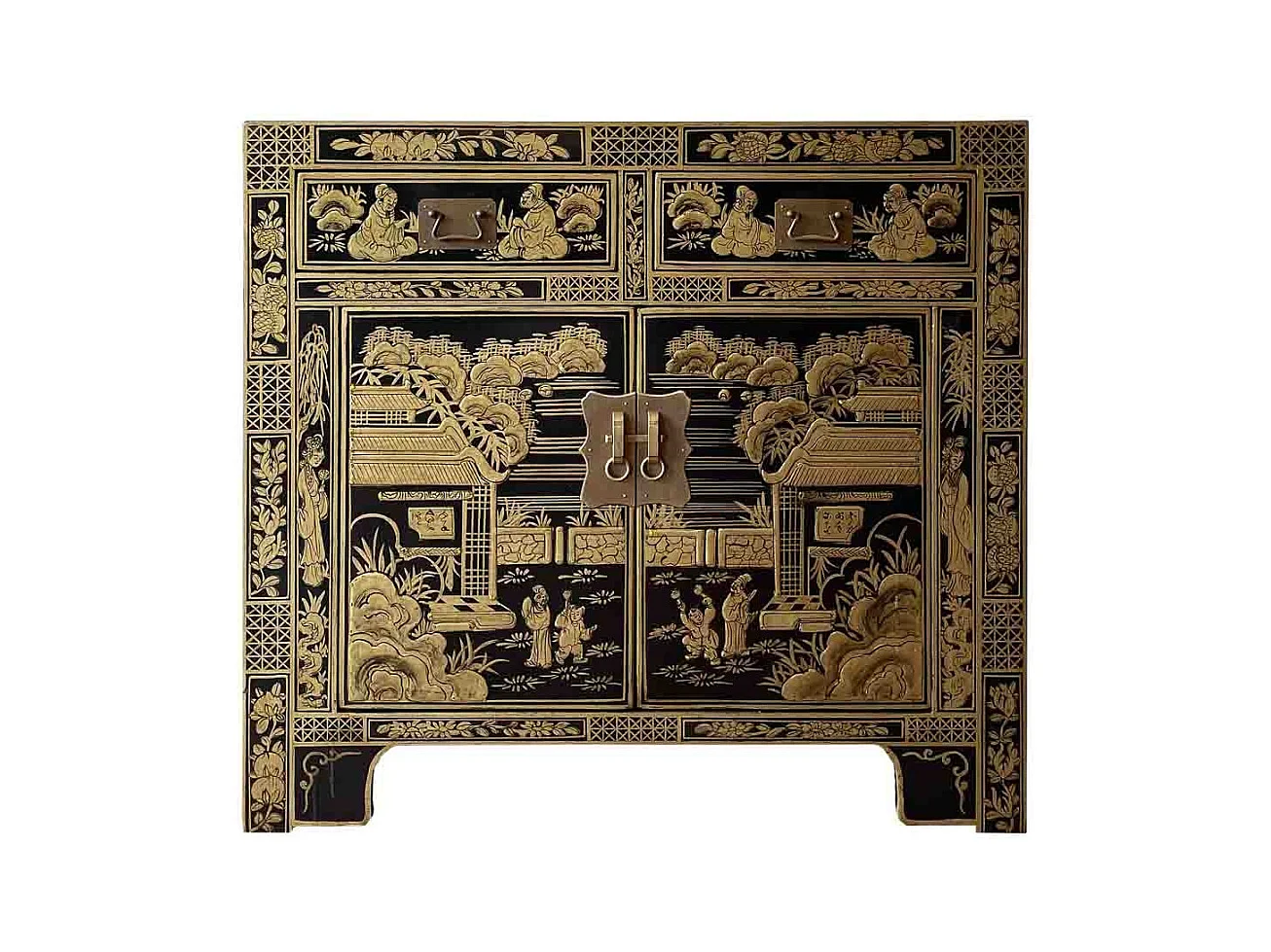 Armário de hall de entrada em madeira preto 84x40x85cm