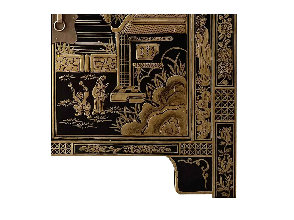 Armário de hall de entrada em madeira preto 84x40x85cm