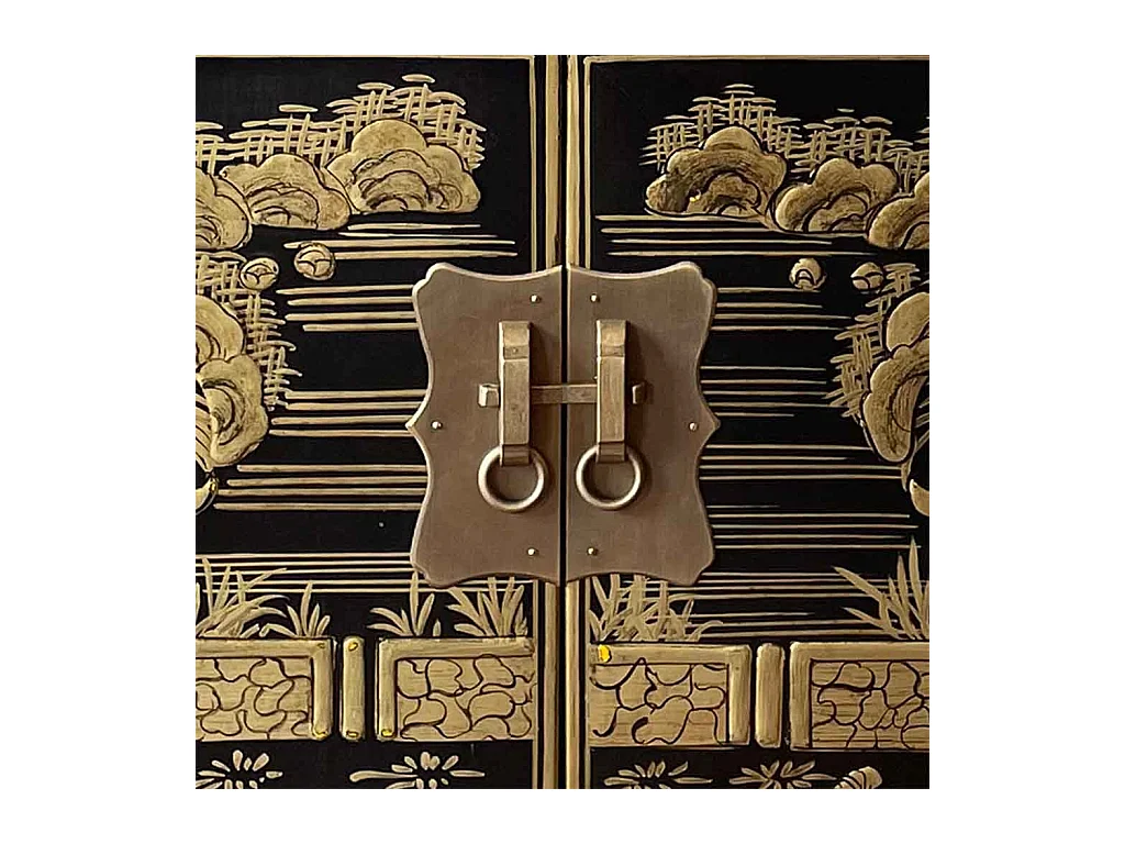 Armário de hall de entrada em madeira preto 84x40x85cm