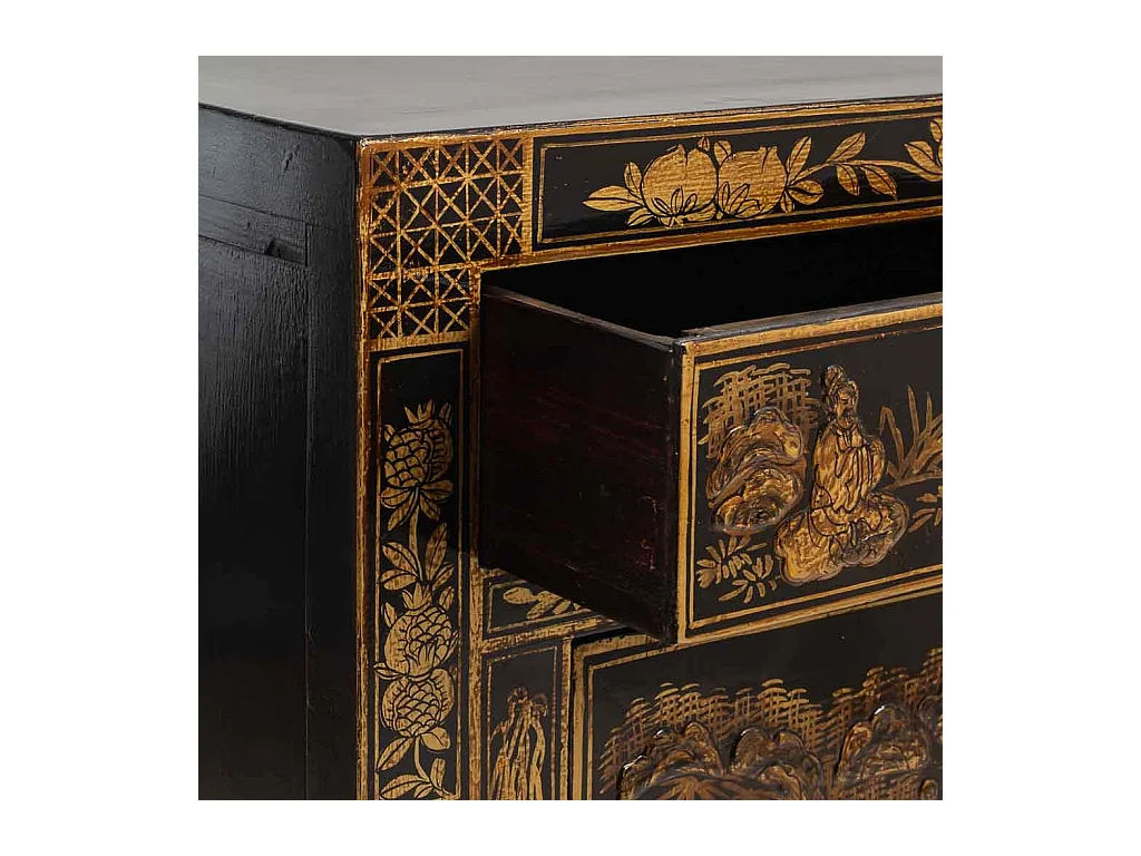 Armário de hall de entrada em madeira preto 84x40x85cm