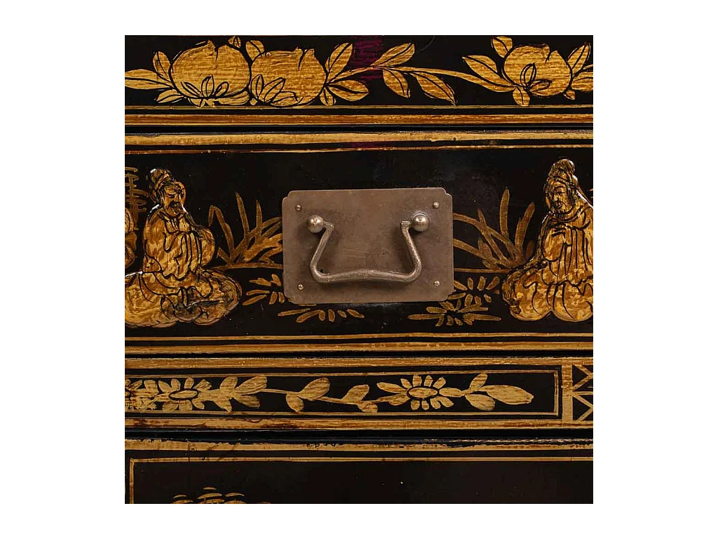 Armário de hall de entrada em madeira preto 84x40x85cm