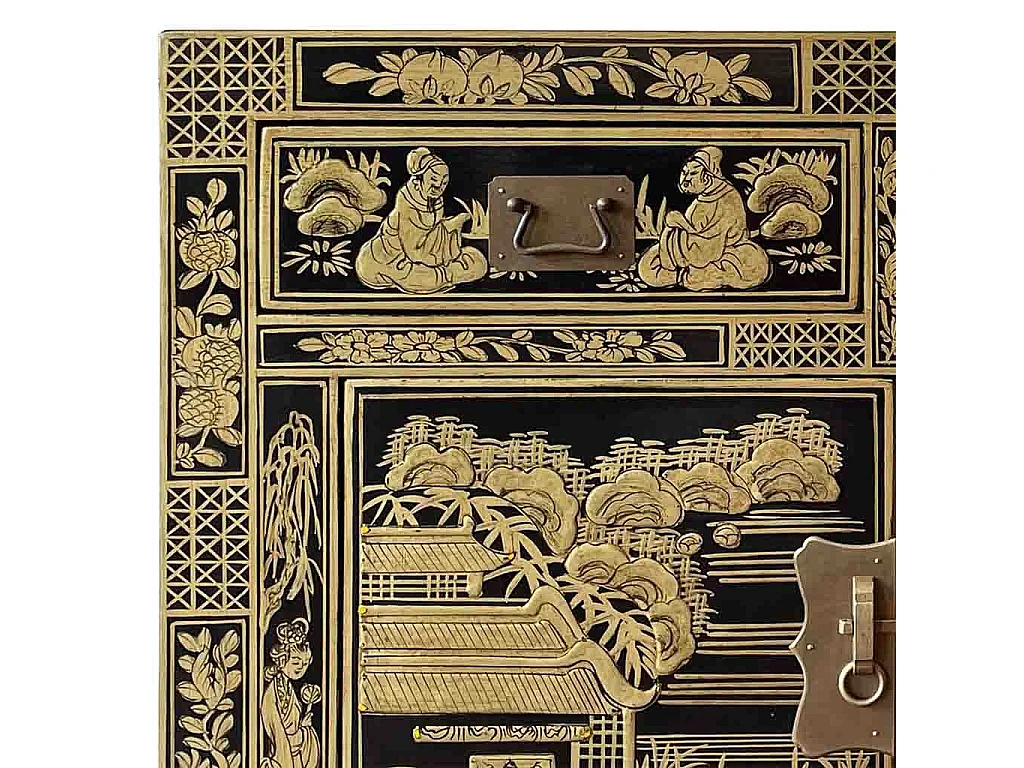 Armário de hall de entrada em madeira preto 84x40x85cm