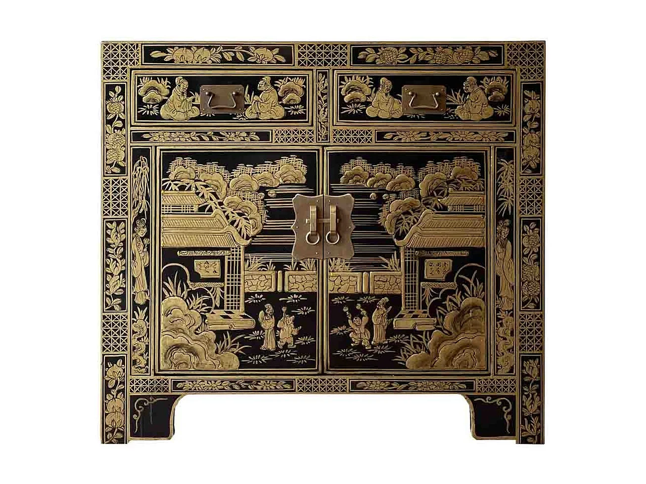 Armário de hall de entrada em madeira preto 84x40x85cm