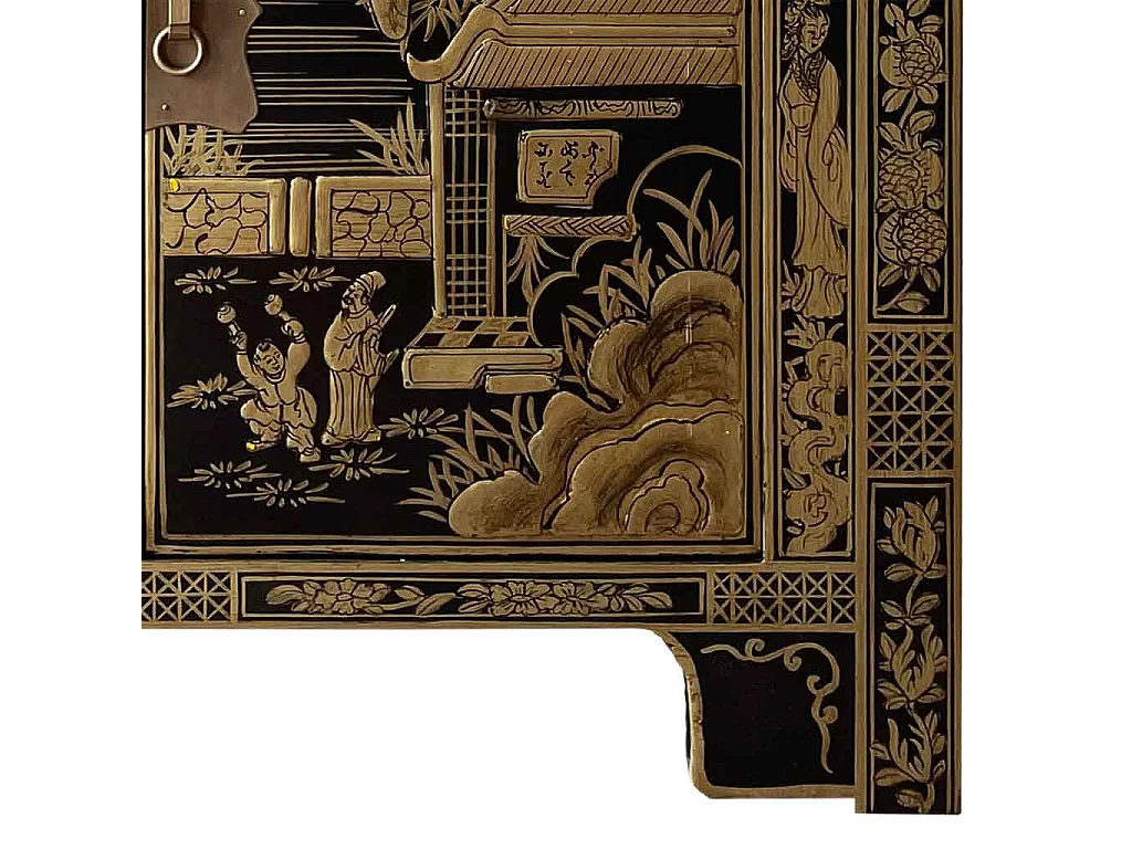 Armário de hall de entrada em madeira preto 84x40x85cm