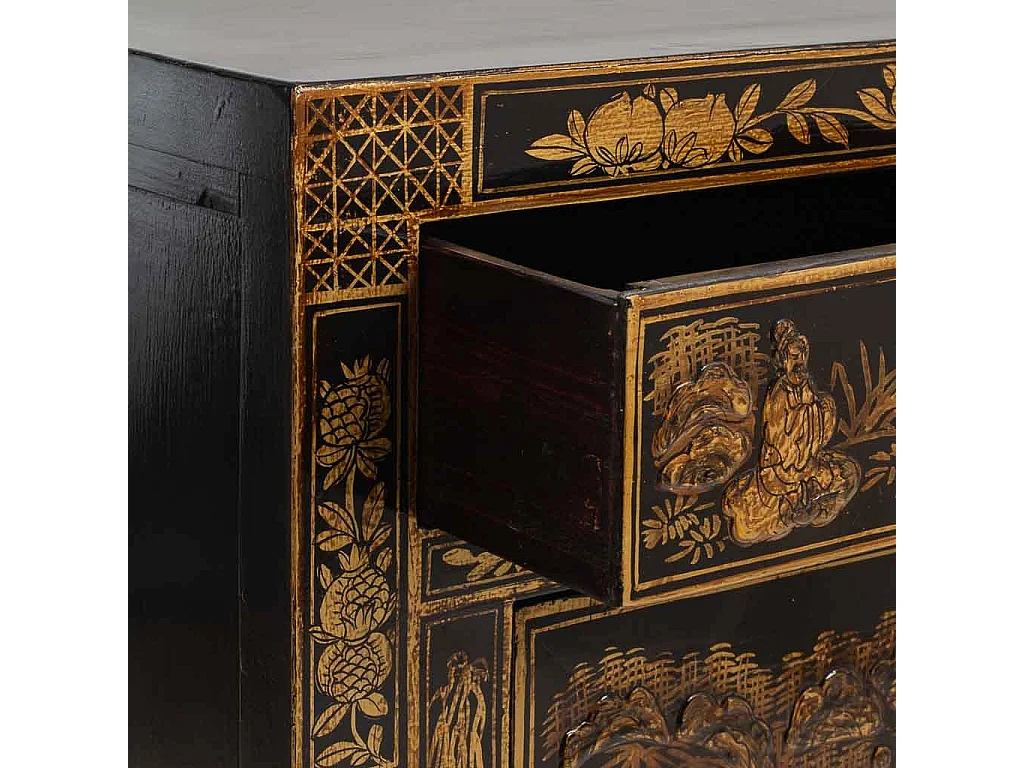 Armário de hall de entrada em madeira preto 84x40x85cm