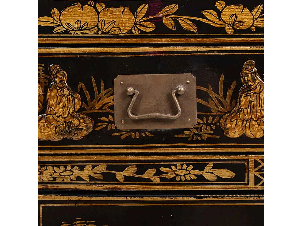 Armário de hall de entrada em madeira preto 84x40x85cm