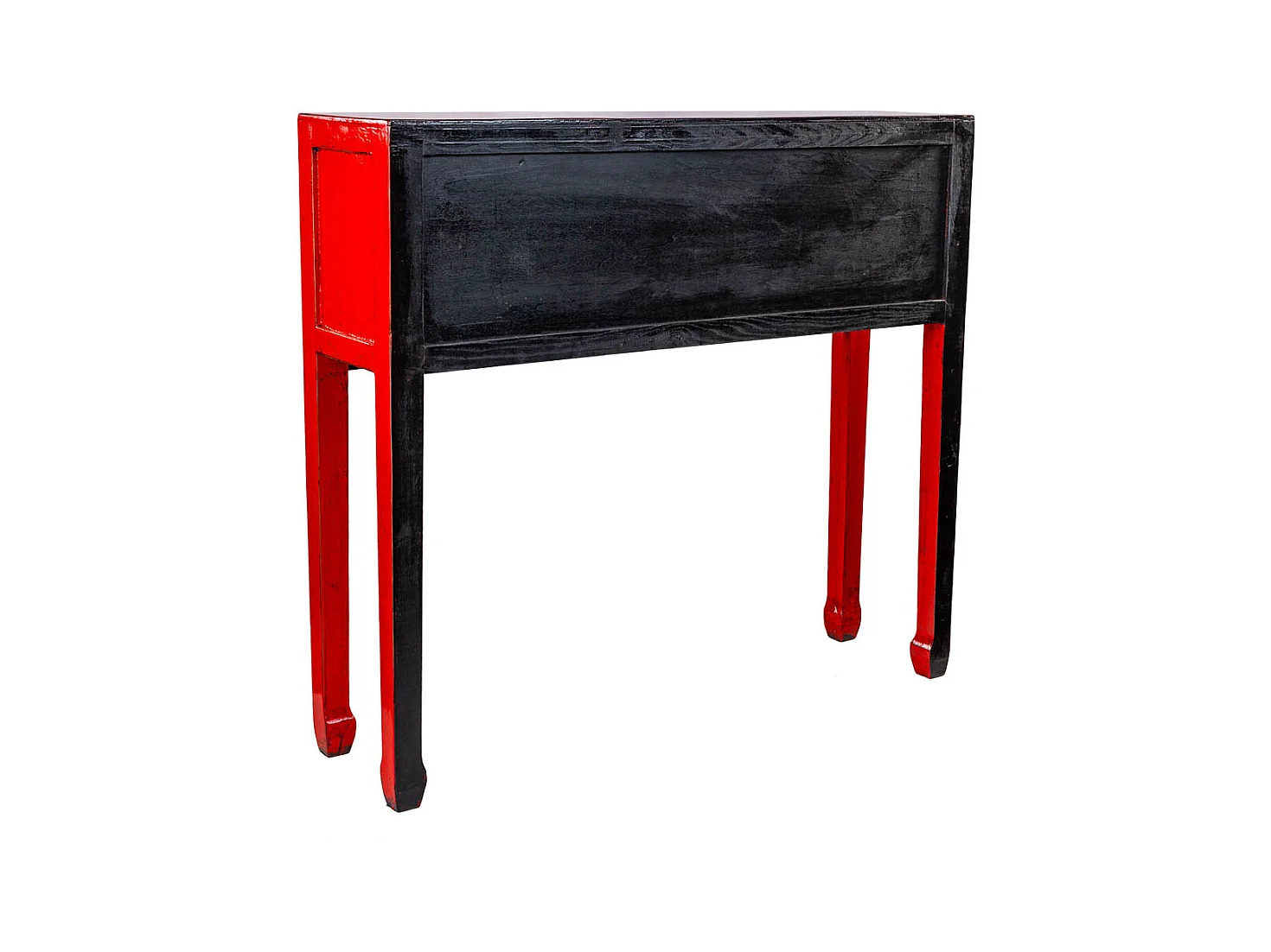 Armário de hall de entrada em madeira vermelho 93x25x84cm