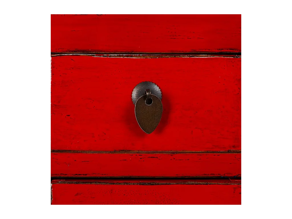 Armário de hall de entrada em madeira vermelho 93x25x84cm