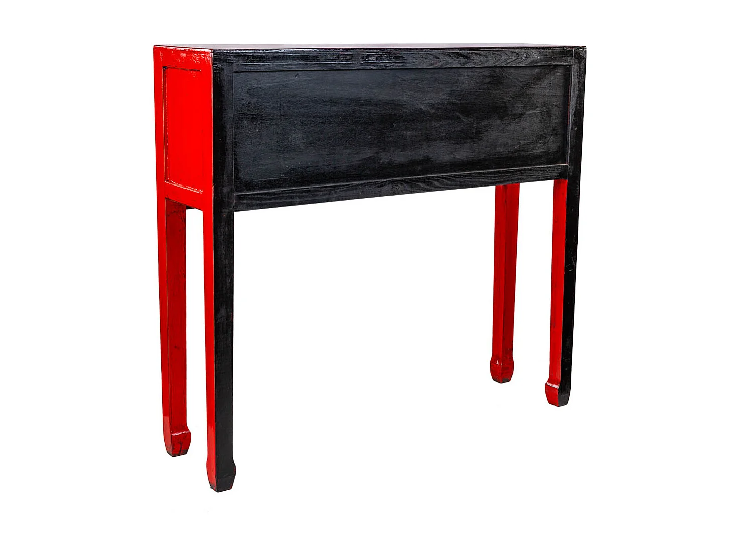 Armário de hall de entrada em madeira vermelho 93x25x84cm