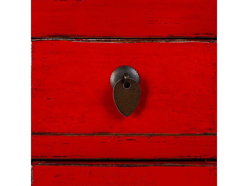 Armário de hall de entrada em madeira vermelho 93x25x84cm