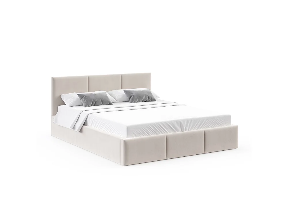 Lit coffre Tesia 160x200  - Sommier inclus Crème